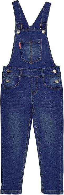 Kids Girls Dungaree Shorts Denim Stretch Jeans Jumpsuit Playsuit All In One TAC