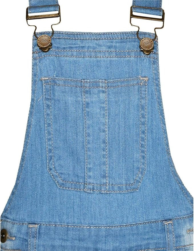 Kids Girls Dungaree Shorts Denim Stretch Jeans Jumpsuit Playsuit All In One TAC