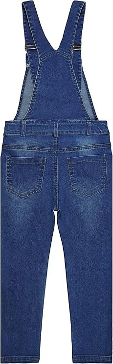 Kids Girls Dungaree Shorts Denim Stretch Jeans Jumpsuit Playsuit All In One TAC