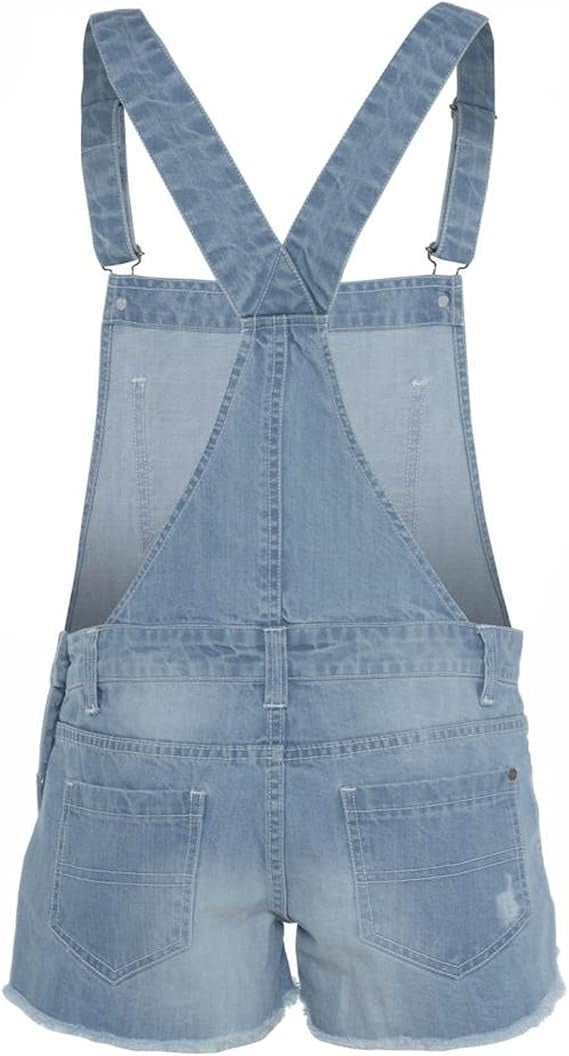 Kids Girls Dungaree Shorts Denim Stretch Jeans Jumpsuit Playsuit All In One TAC
