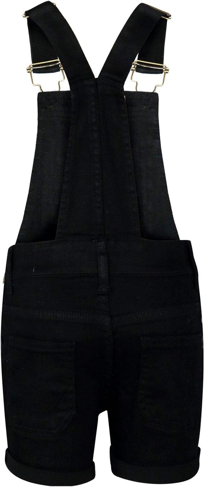 Kids Girls Dungaree Shorts Denim Stretch Jeans Jumpsuit Playsuit All In One TAC