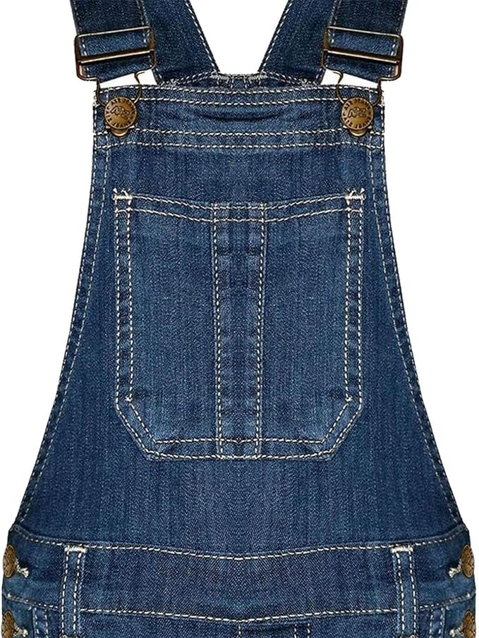 Kids Girls Dungaree Shorts Denim Stretch Jeans Jumpsuit Playsuit All In One TAC