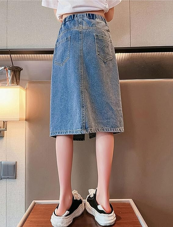 Fashion Baby Girl Jean Skirt - Asymmetric Denim Skirt for Toddlers and Teens TAC