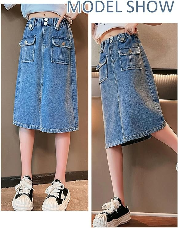 Fashion Baby Girl Jean Skirt - Asymmetric Denim Skirt for Toddlers and Teens TAC