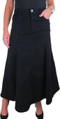 Women's Flared Stretch Denim Maxi Skirt TAC