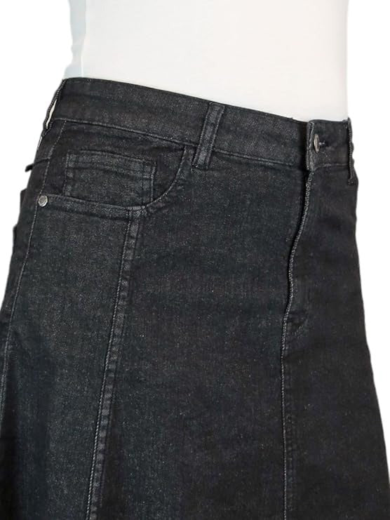 Women's Flared Stretch Denim Maxi Skirt TAC
