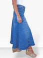 Women's Flared Stretch Denim Maxi Skirt TAC