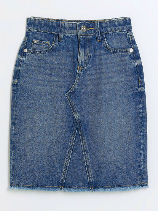 Fashion Baby Girl Jean Skirt - Asymmetric Denim Skirt for Toddlers and Teens TAC