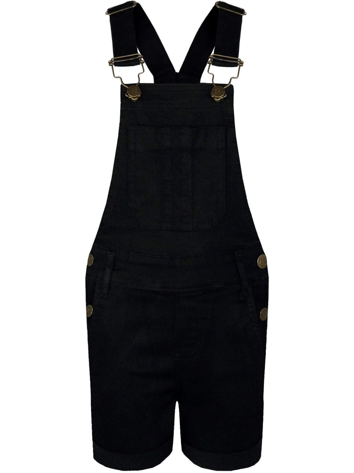 Kids Girls Dungaree Shorts Denim Stretch Jeans Jumpsuit Playsuit All In One TAC